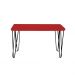 Banco Namoradeira Tampo Pés Hairpin Legs Estilo Industrial Vermelho Laca