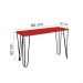 Banco Namoradeira Tampo Pés Hairpin Legs Estilo Industrial Vermelho Laca