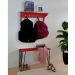 Banco Namoradeira Tampo Pés Hairpin Legs Estilo Industrial Vermelho Laca