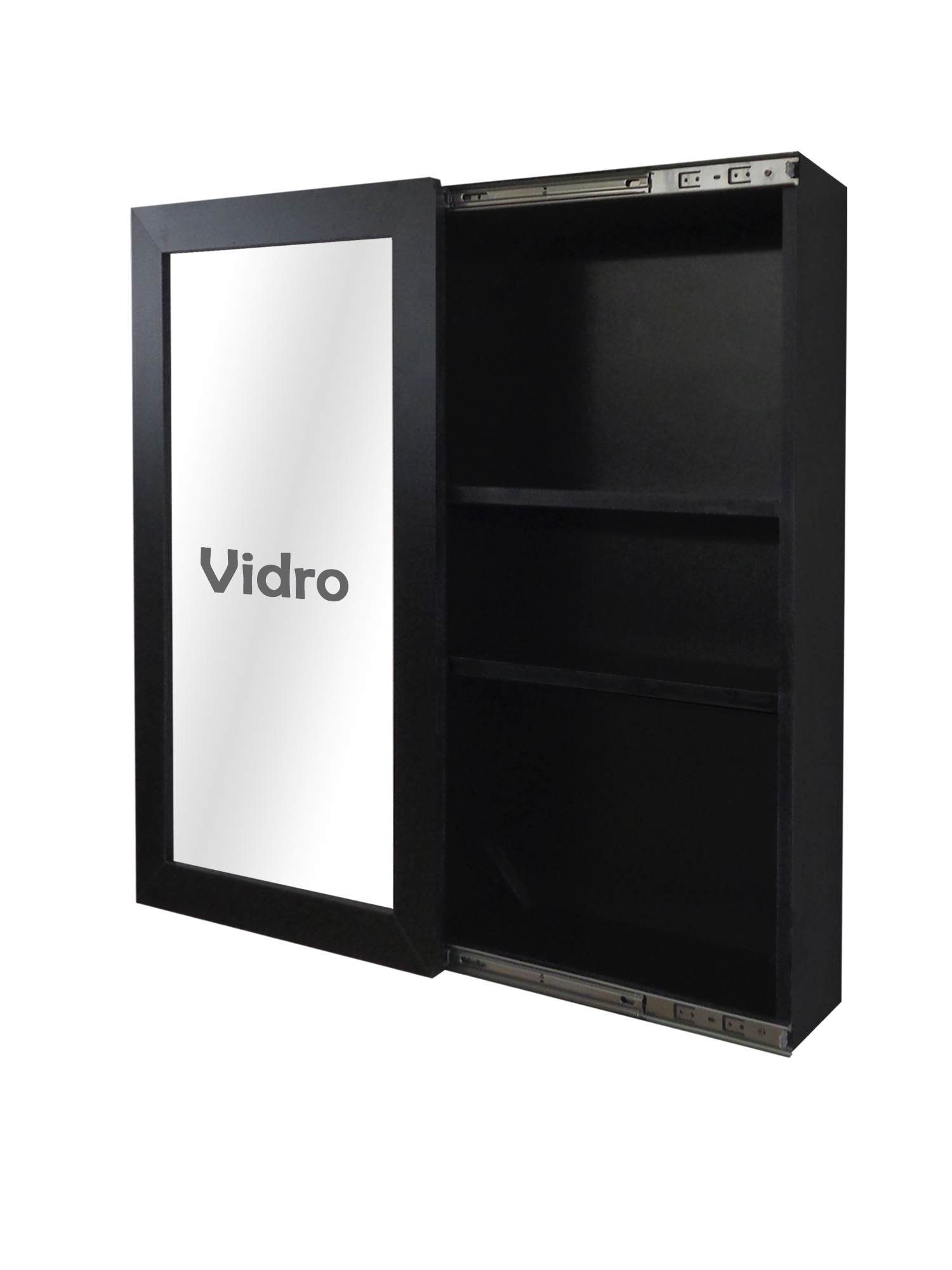 Bar Adega Peq Cristaleira Suspenso de Parede para Sala Estar ou Jantar Preto