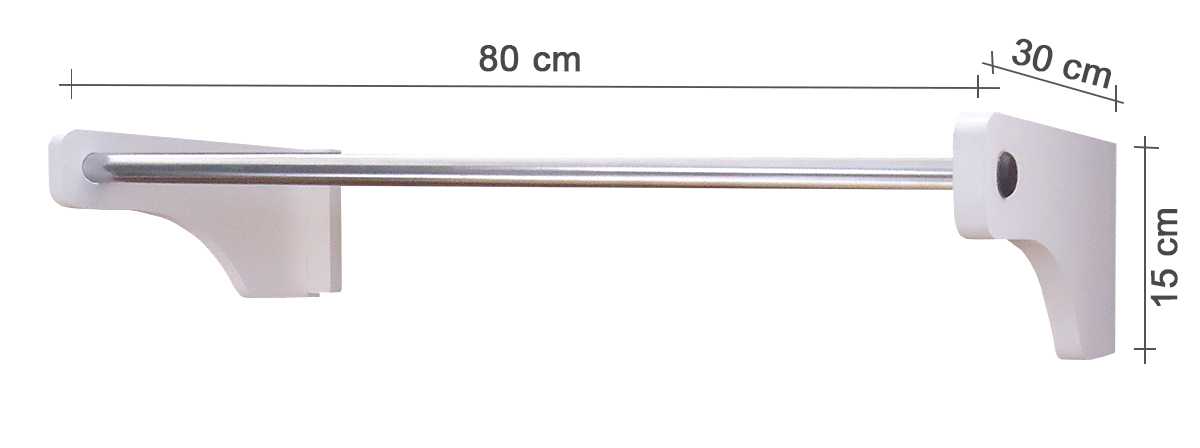 Cabideiro De Parede 80 cm Arara Camiseiro Calceiro Branco Laca