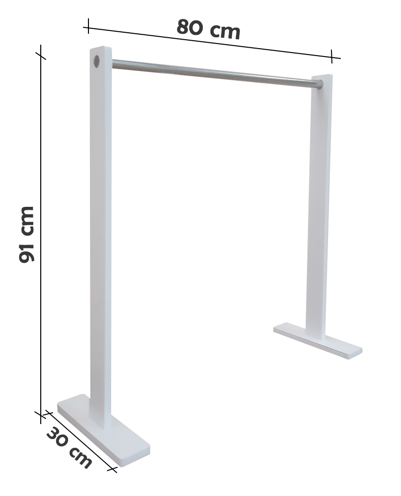 Cabideiro Simples De Piso Chão Arara Camiseiro Desmontável Branco Laca