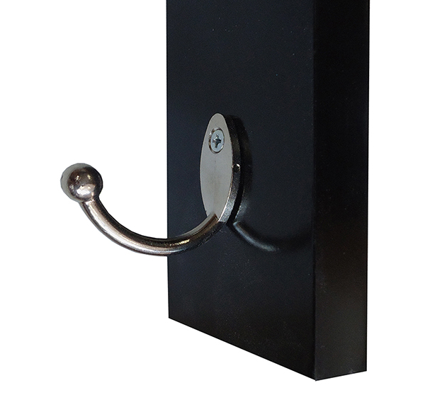 Cabideiro de Parede "J" Arara Camiseiro Porta Bolsas Preto Laca