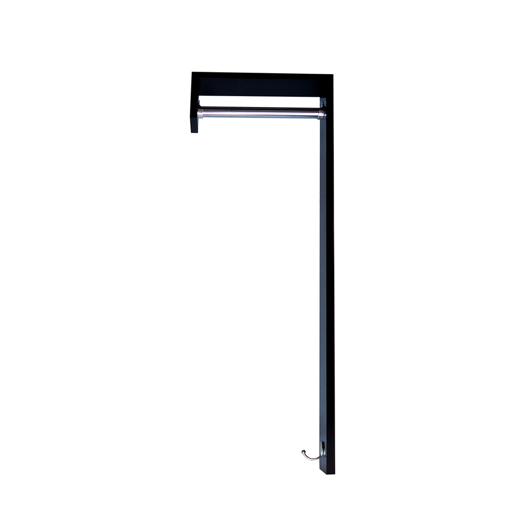 Cabideiro de Parede "J" Arara Camiseiro Porta Bolsas Preto Laca