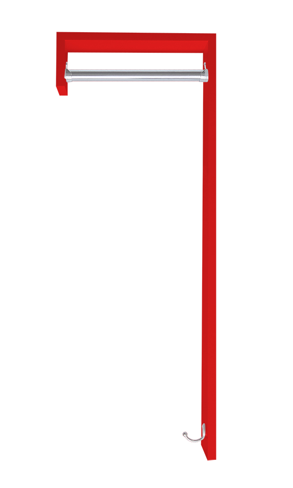 Cabideiro de Parede "J" Arara Camiseiro Porta Bolsas Vermelho Laca