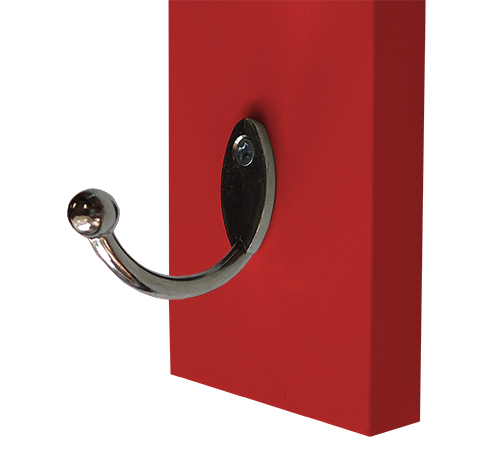 Cabideiro de Parede "J" Arara Camiseiro Porta Bolsas Vermelho Laca