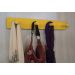 Cabideiro de Parede Porta Bolsas Mochilas Tolhas Pinos Amarelo Laca