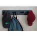 Cabideiro de Parede Porta Bolsas Mochilas Tolhas Pinos Preto Laca