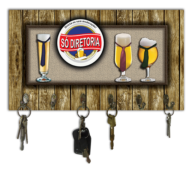 Cabideiro de Parede Porta Chaves Toalhas Cerveja