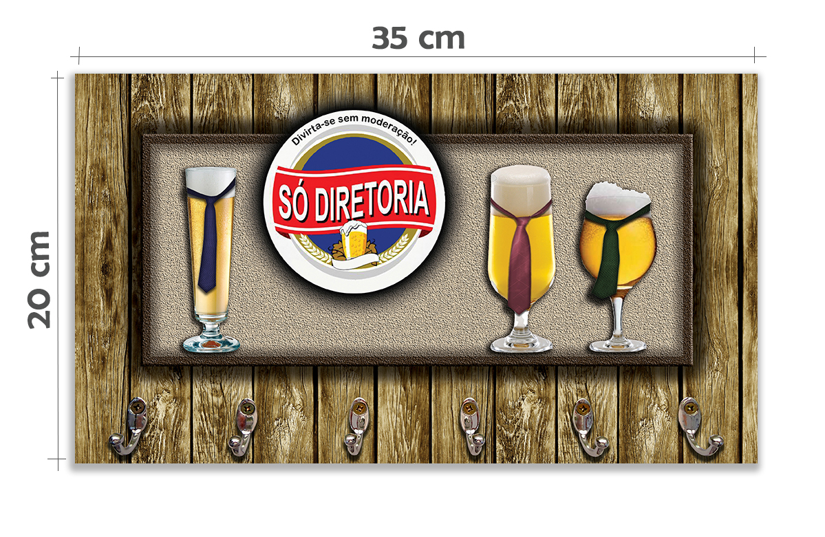 Cabideiro de Parede Porta Chaves Toalhas Cerveja