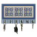Cabideiro de Parede Porta Colar Chaves Cintos Toalhas - Azulejo Azul