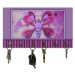 Cabideiro de Parede Porta Colar Chaves Cintos Toalhas - Borboleta Rosa
