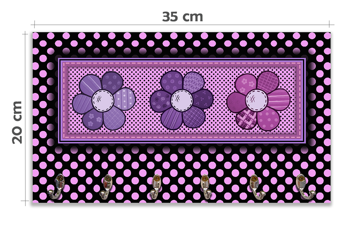 Cabideiro de Parede Porta Colar Chaves Cintos Toalhas - Flores