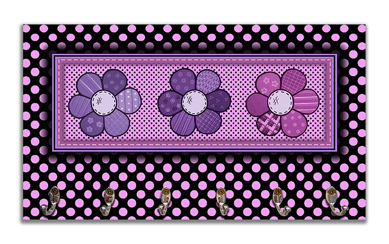 Cabideiro de Parede Porta Colar Chaves Cintos Toalhas - Flores