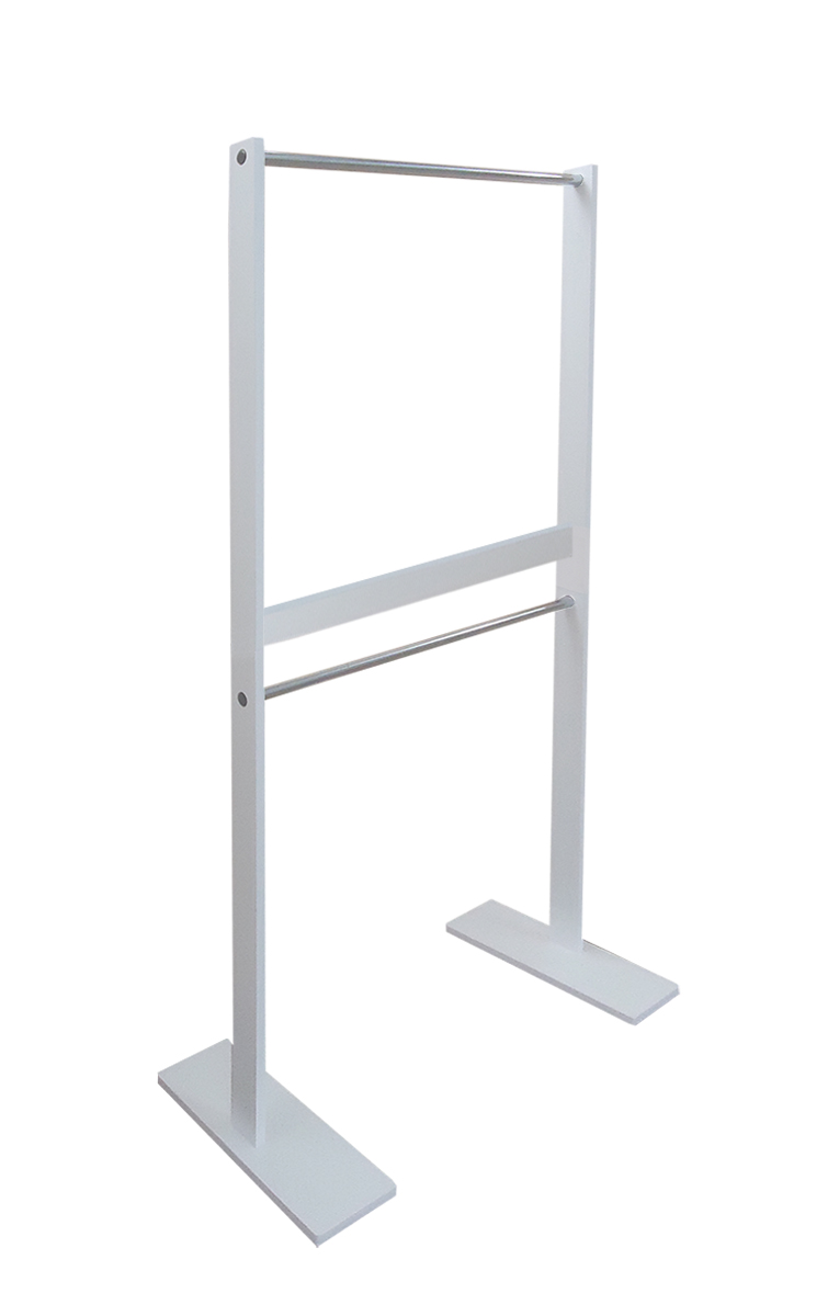 Cabideiro de Piso Duplo Arara Camiseiro Desmontável Branco Laca