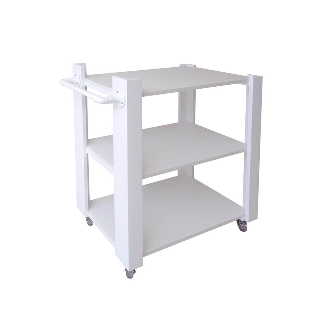 Carrinho Bar Adega Mesa Auxiliar de Apoio Churrasqueira Cozinha Sala Multiuso Branco