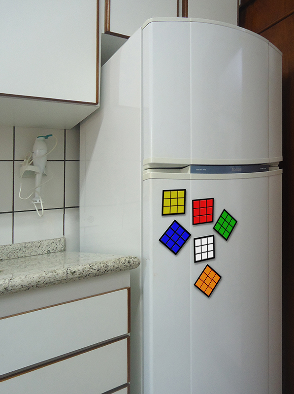 Conjunto Jogo Porta Copos com 6 unidades (2 em 1) com Imã - Colorido