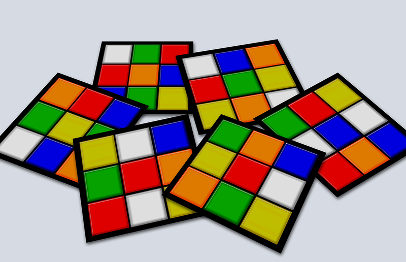 Conjunto Jogo Porta Copos com 6 unidades (2 em 1) com Imã - Cubo Mágico