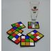 Conjunto Jogo Porta Copos com 6 unidades (2 em 1) com Imã - Cubo Mágico
