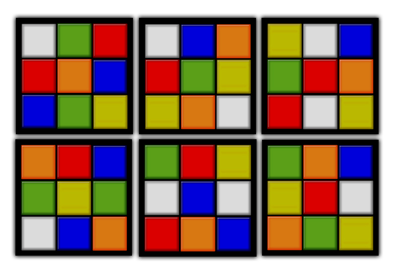 Conjunto Jogo Porta Copos com 6 unidades (2 em 1) com Imã - Cubo Mágico
