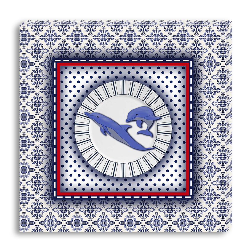 Conjunto Kit com 3 Quadros Náuticos Decorativos Linha Náutica Marinheiro - Mar 2