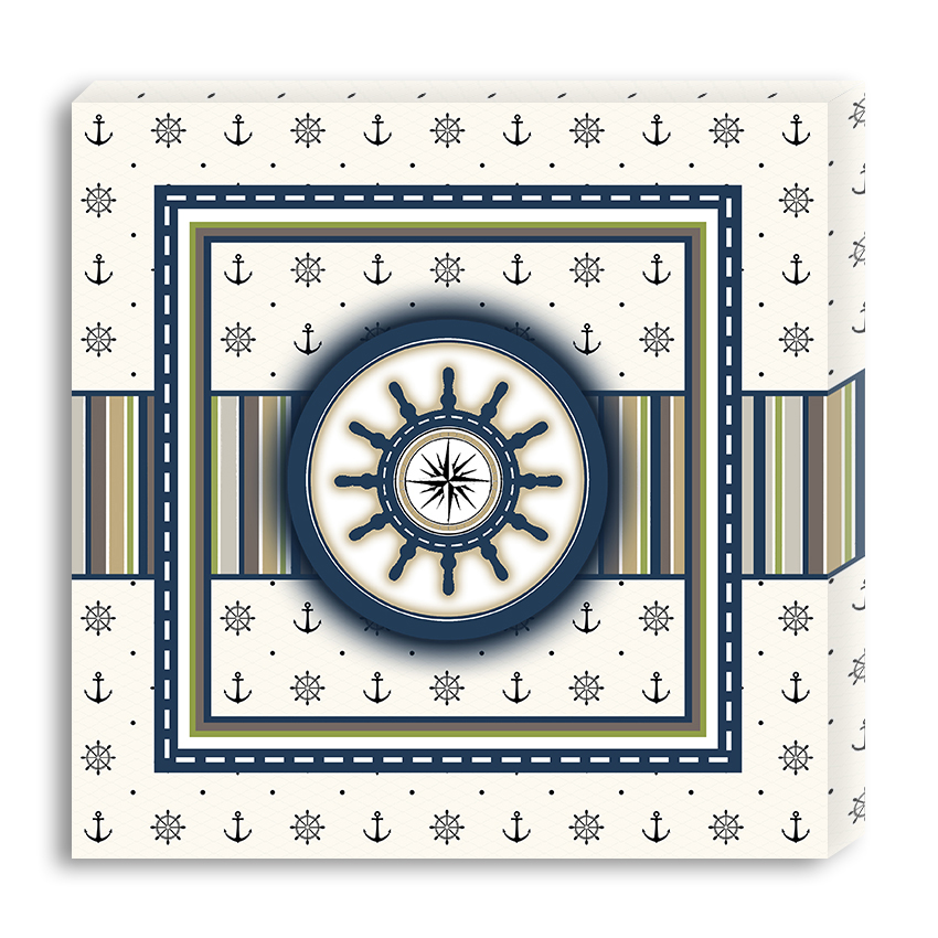 Conjunto Kit com 3 Quadros Náuticos Decorativos Linha Náutica Marinheiro - Mar 3