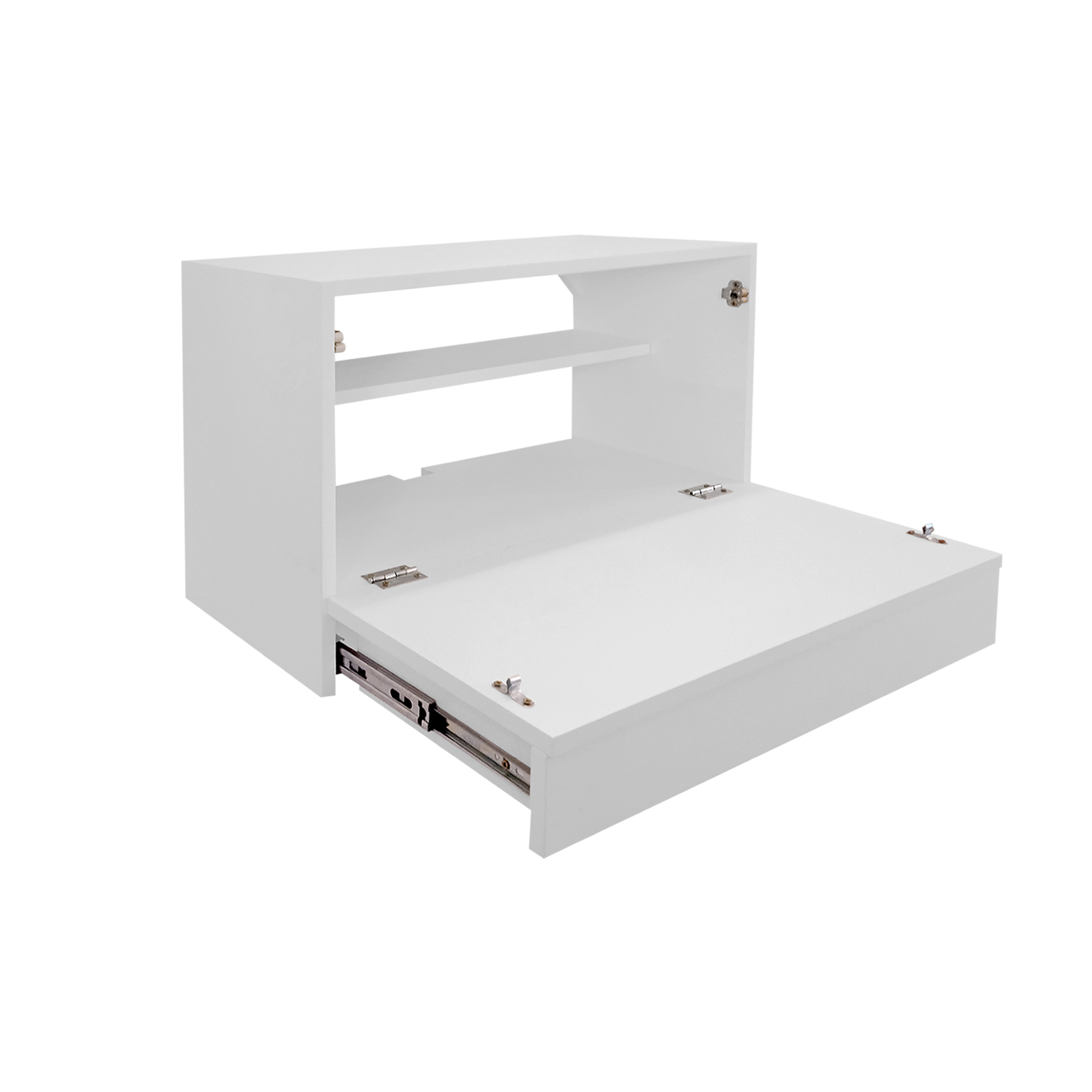 Escrivaninha Suspensa Bancada Compacta com Gaveta Mesa para Notebook Branco Laca