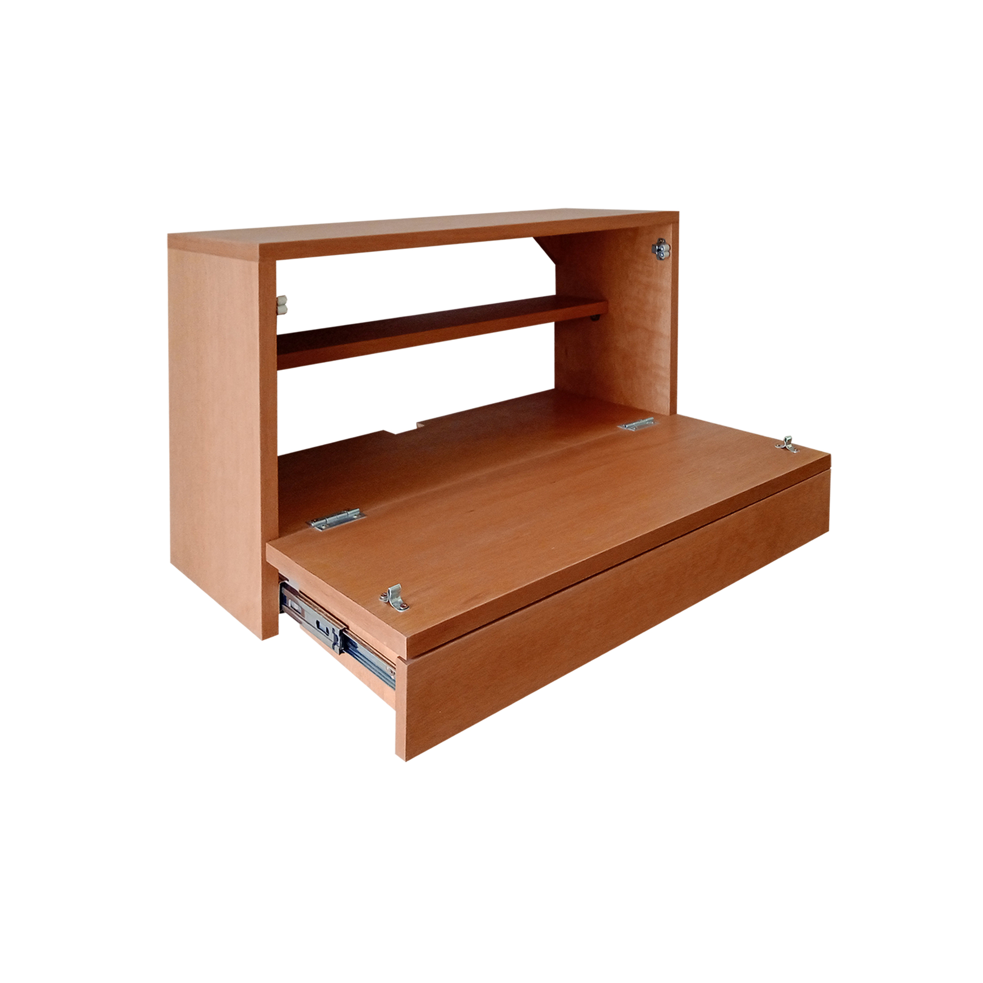 Escrivaninha Suspensa Bancada Compacta com Gaveta Mesa para Notebook Madeira Natural Curupixa