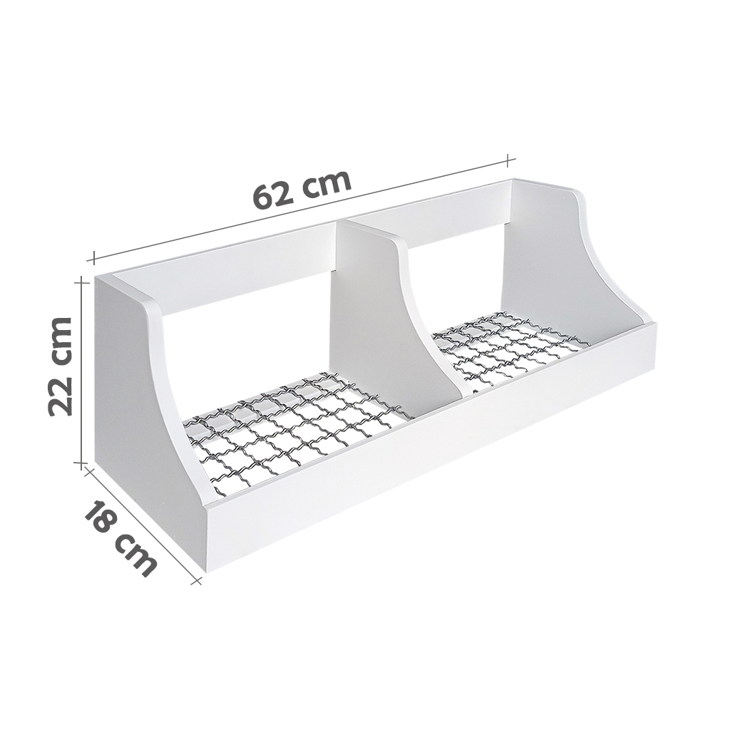Fruteira Suspensa de Parede Prateleira Porta Legumes Cozinha em Madeira Branco Laca
