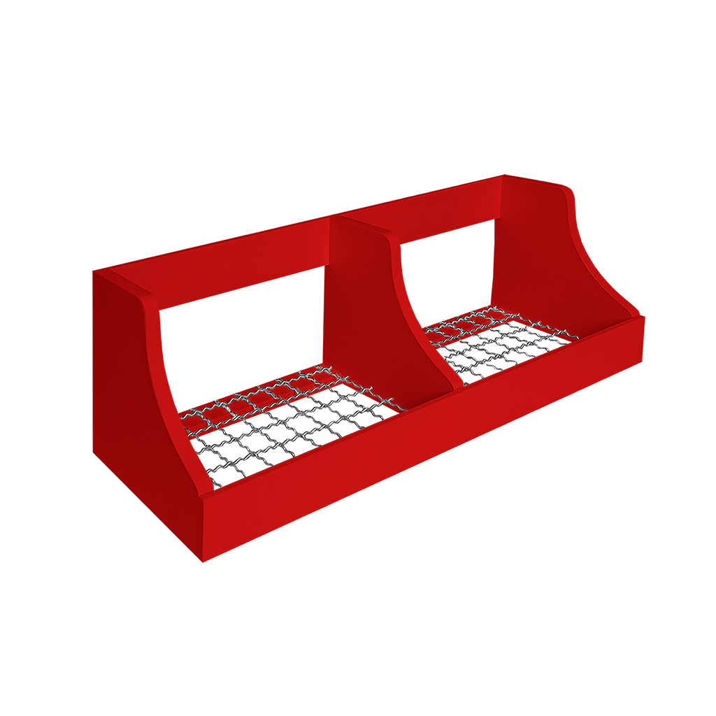 Fruteira Suspensa de Parede Prateleira Porta Legumes Cozinha em Madeira Vermelho Laca