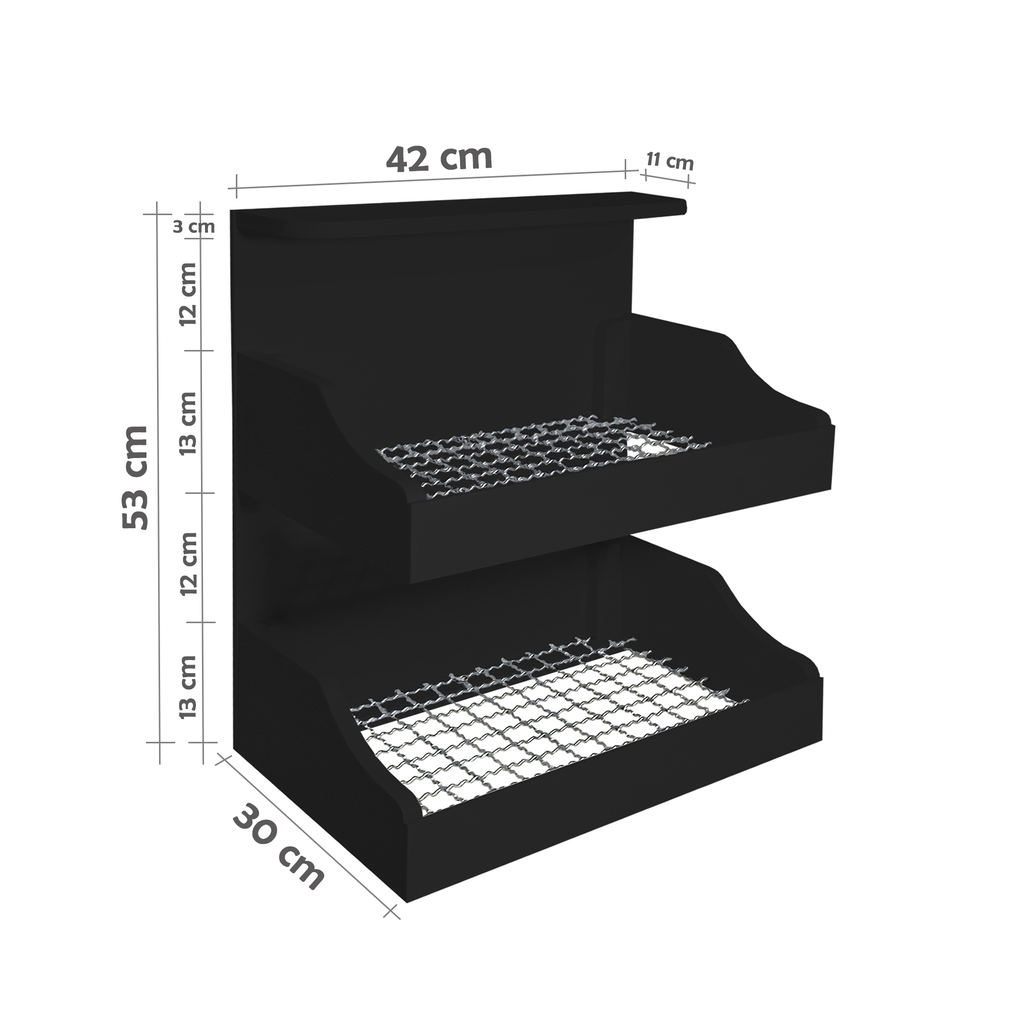 Fruteira Suspensa de Parede com Painel Porta Legumes Cozinha em Madeira Preto Laca