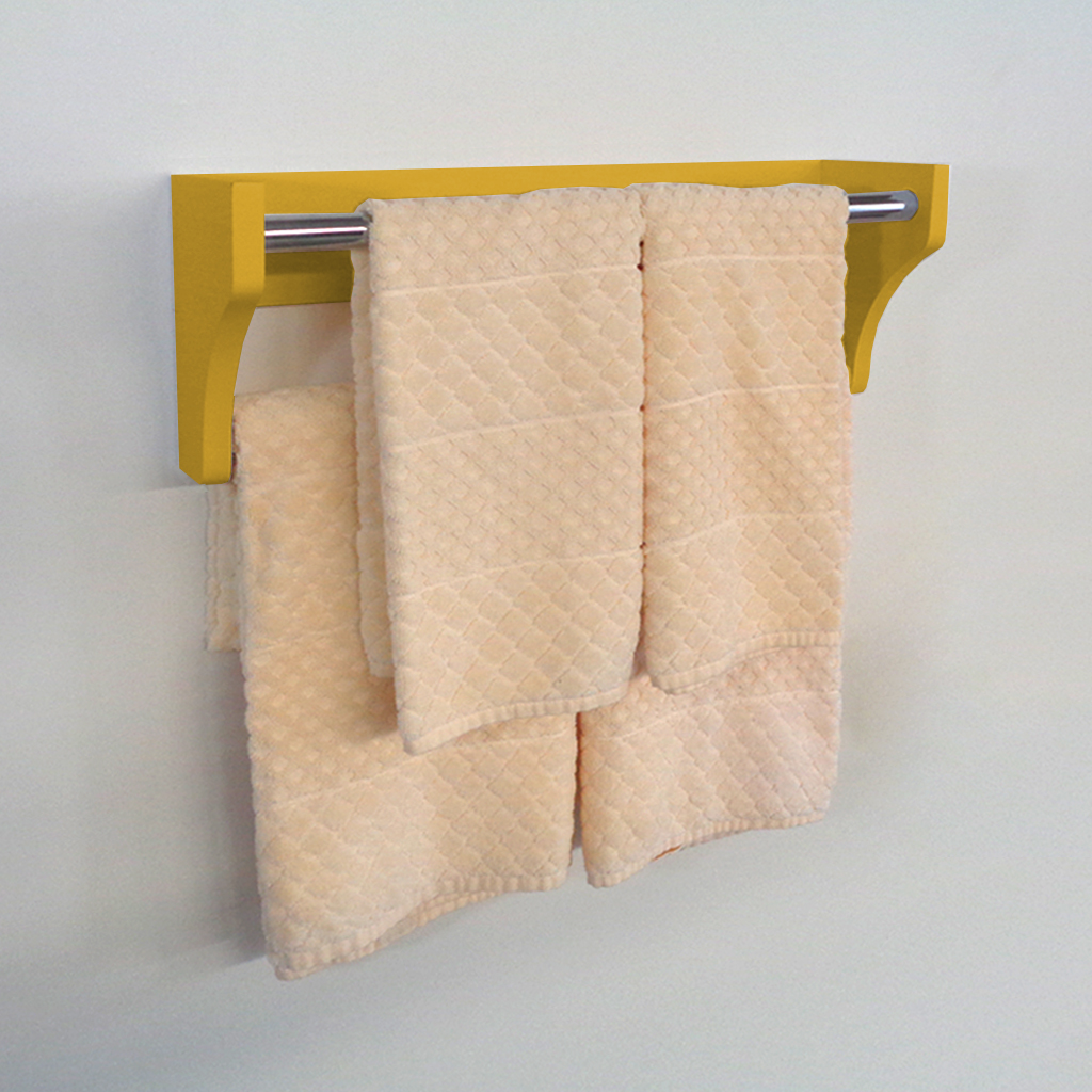 Kit Acessórios para Banheiro Conjunto 2 peças Porta Toalhas Papel Higiênico Amarelo Laca