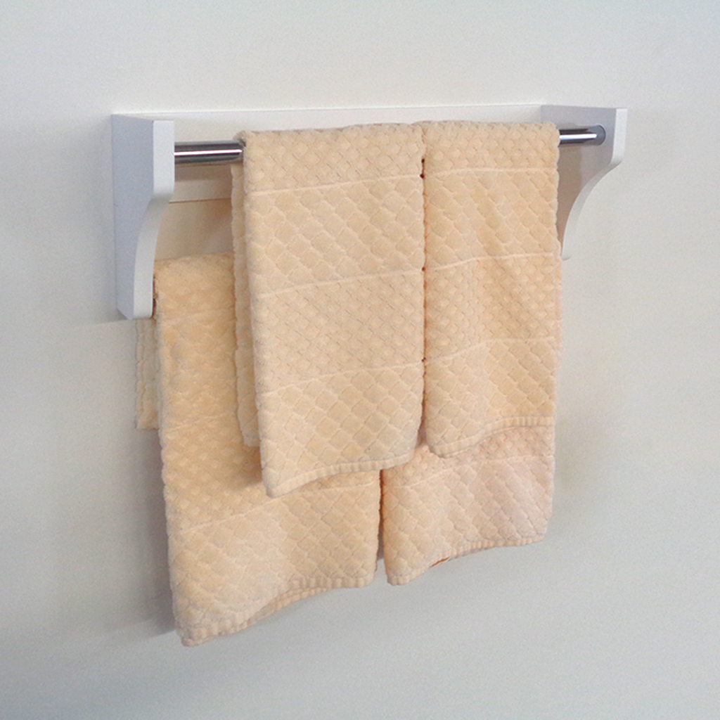 Kit Acessórios para Banheiro Conjunto 2 peças Porta Toalhas Papel Higiênico Branco Laca