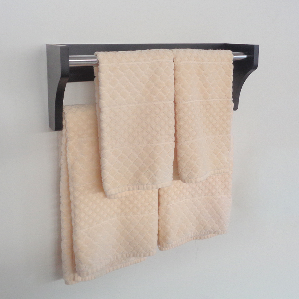 Kit Acessórios para Banheiro Conjunto 2 peças Porta Toalhas Papel Higiênico Preto Laca