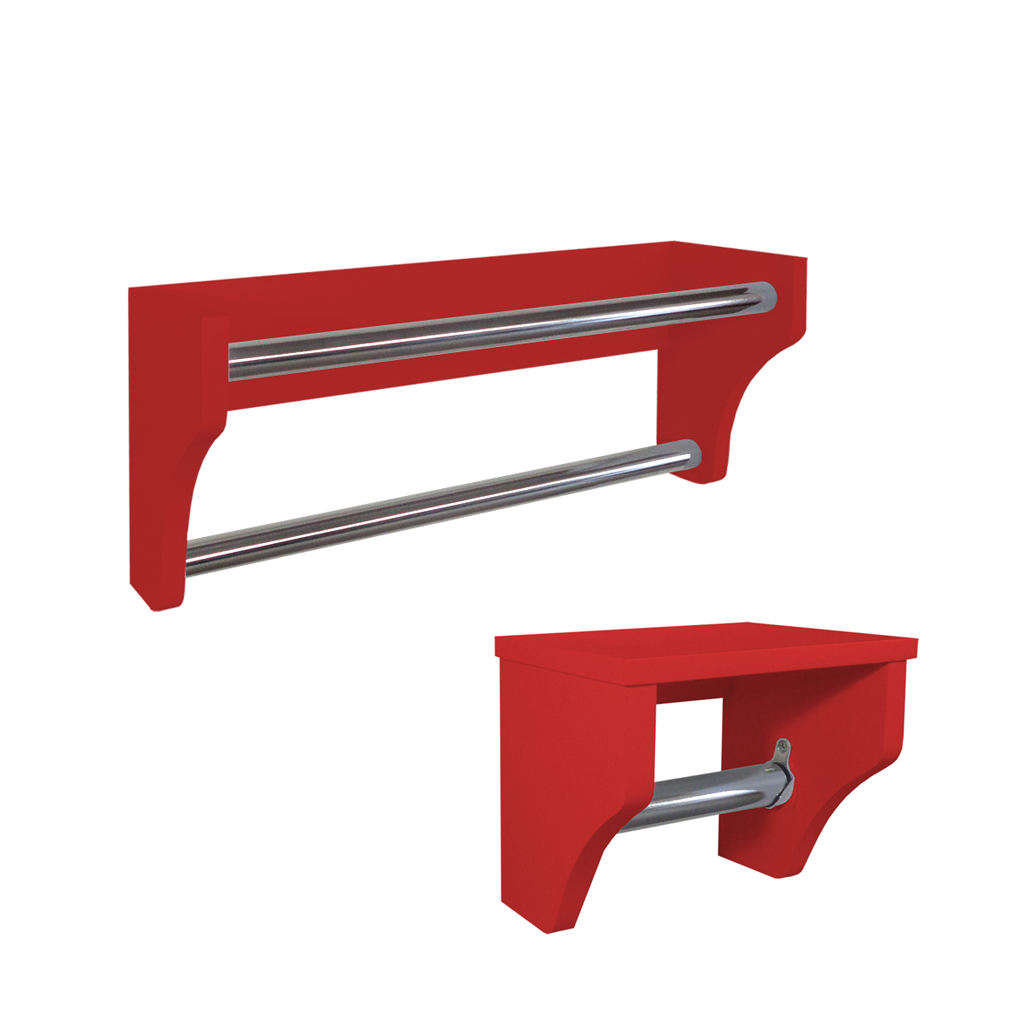 Kit Acessórios para Banheiro Conjunto 2 peças Porta Toalhas Papel Higiênico Vermelho Laca