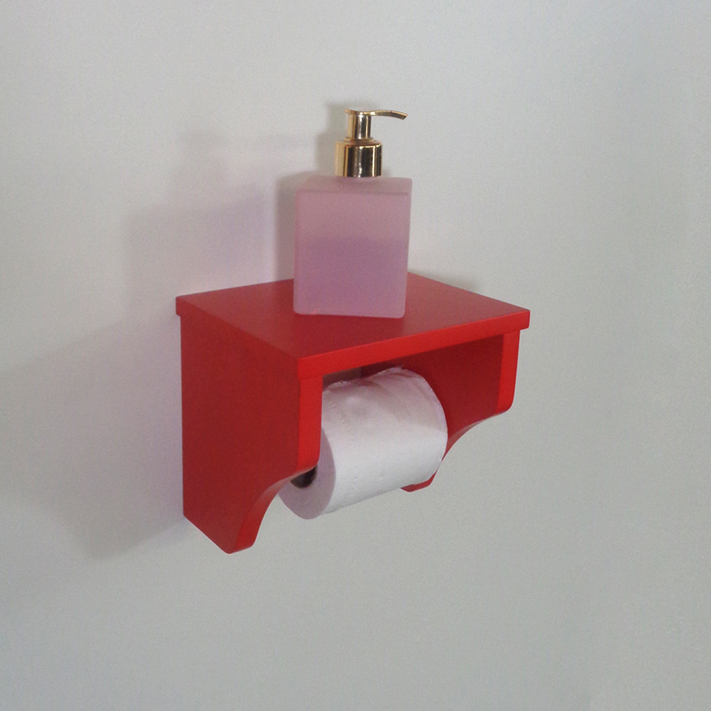 Kit Acessórios para Banheiro Conjunto 2 peças Porta Toalhas Papel Higiênico Vermelho Laca