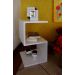 Mesa "S" Lateral de Apoio ou Mesa de Cabeceira Branco Laca