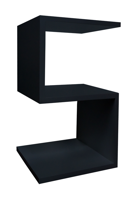 Mesa "S" Lateral de Apoio ou Mesa de Cabeceira Preto Laca