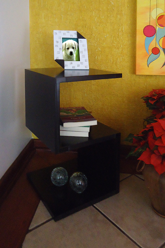 Mesa "S" Lateral de Apoio ou Mesa de Cabeceira Preto Laca