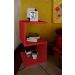 Mesa "S" Lateral de Apoio ou Mesa de Cabeceira Vermelho Laca