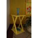 Mesa "X" Lateral de Apoio ou Mesa de Cabeceira Amarelo Laca