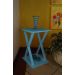 Mesa "X" Lateral de Apoio ou Mesa de Cabeceira Azul Laca