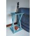 Mesa "X" Lateral de Apoio ou Mesa de Cabeceira Azul Laca