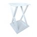 Mesa "X" Lateral de Apoio ou Mesa de Cabeceira Branco Laca