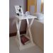 Mesa "X" Lateral de Apoio ou Mesa de Cabeceira Branco Laca
