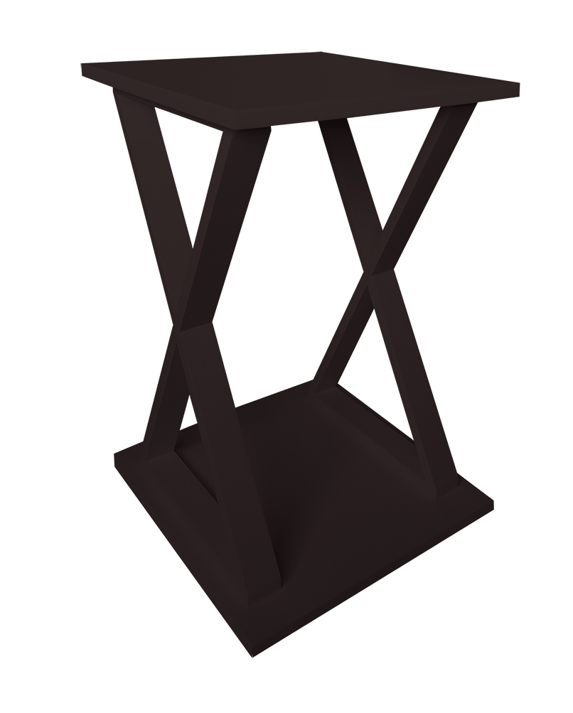 Mesa "X" Lateral de Apoio ou Mesa de Cabeceira Preto Laca