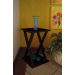 Mesa "X" Lateral de Apoio ou Mesa de Cabeceira Preto Laca