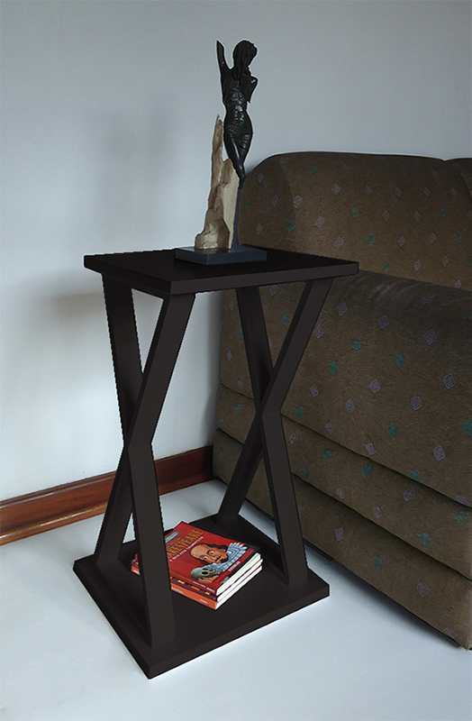 Mesa "X" Lateral de Apoio ou Mesa de Cabeceira Preto Laca