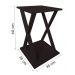 Mesa "X" Lateral de Apoio ou Mesa de Cabeceira Preto Laca