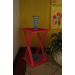 Mesa "X" Lateral de Apoio ou Mesa de Cabeceira Vermelho Laca